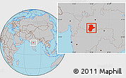Gray Location Map of East Nimar (Khandwa)