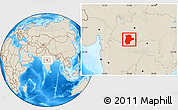 Shaded Relief Location Map of East Nimar (Khandwa)
