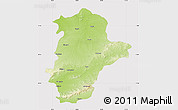 Physical Map of East Nimar (Khandwa), cropped outside
