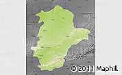 Physical Map of East Nimar (Khandwa), darken, desaturated