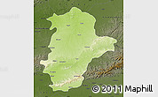 Physical Map of East Nimar (Khandwa), darken