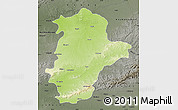 Physical Map of East Nimar (Khandwa), darken, semi-desaturated
