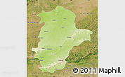 Physical Map of East Nimar (Khandwa), satellite outside