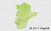 Physical Map of East Nimar (Khandwa), single color outside