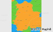 Political Simple Map of East Nimar (Khandwa)