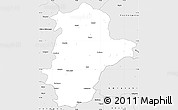Silver Style Simple Map of East Nimar (Khandwa)