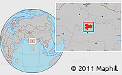 Gray Location Map of Guna