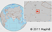 Gray Location Map of Gwalior