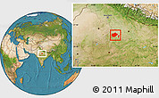 Satellite Location Map of Gwalior