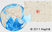 Shaded Relief Location Map of Indore
