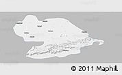 Gray Panoramic Map of Indore, single color outside