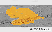 Political Panoramic Map of Indore, desaturated