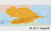 Political Panoramic Map of Indore, lighten