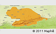 Political Panoramic Map of Indore, physical outside