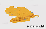 Political Panoramic Map of Indore, single color outside