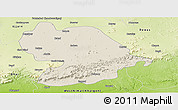 Shaded Relief Panoramic Map of Indore, physical outside