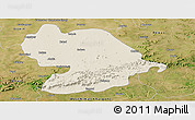 Shaded Relief Panoramic Map of Indore, satellite outside