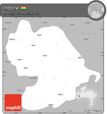 Gray Simple Map of Indore