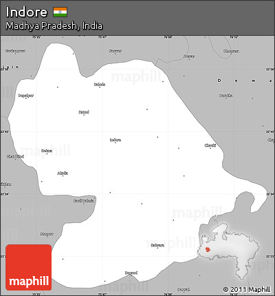 Gray Simple Map of Indore