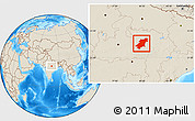 Shaded Relief Location Map of Jabalpur