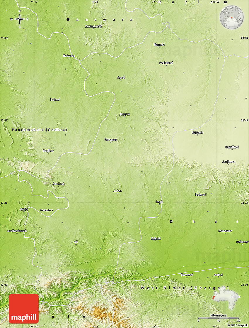 Physical Map of Jhabua