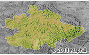 Satellite 3D Map of Mandla, desaturated