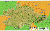 Satellite 3D Map of Mandla, political outside