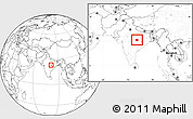Blank Location Map of Mandla, within the entire country