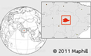 Blank Location Map of Mandla, highlighted country
