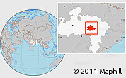 Gray Location Map of Mandla, highlighted parent region