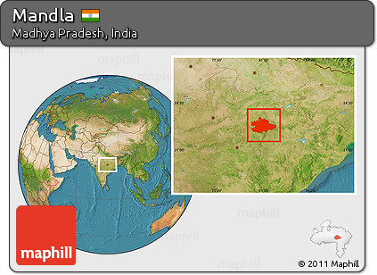 Satellite Location Map of Mandla