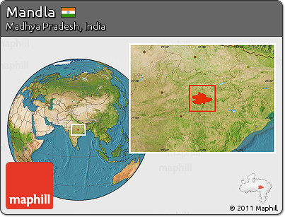 Satellite Location Map of Mandla