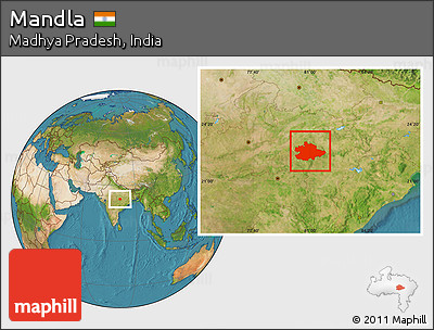 Satellite Location Map of Mandla