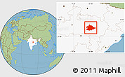 Savanna Style Location Map of Mandla, highlighted country