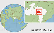 Savanna Style Location Map of Mandla, highlighted parent region