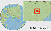 Savanna Style Location Map of Mandla