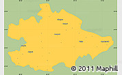 Savanna Style Simple Map of Mandla, single color outside