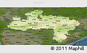 Physical Panoramic Map of Madhya Pradesh, darken