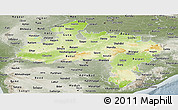 Physical Panoramic Map of Madhya Pradesh, semi-desaturated