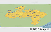 Savanna Style Panoramic Map of Madhya Pradesh, single color outside