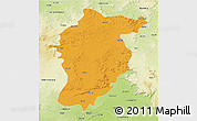 Political 3D Map of Seoni, physical outside