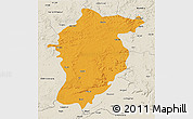 Political 3D Map of Seoni, shaded relief outside