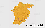 Political 3D Map of Seoni, single color outside