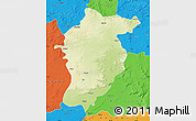 Physical Map of Seoni, political outside