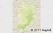 Physical Map of Seoni, shaded relief outside