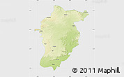 Physical Map of Seoni, single color outside