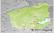 Physical 3D Map of Sidhi, desaturated