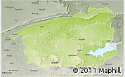 Physical 3D Map of Sidhi, semi-desaturated