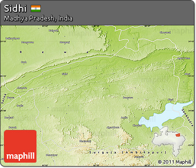 Physical Map of Sidhi