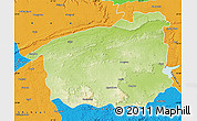 Physical Map of Sidhi, political outside